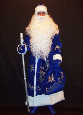  Комплект-костюм Деда Мороза «ВЕЛИЧЕСТВЕННЫЙ СИНИЙ-7». Код 107917 В наличииразме. . фото 2