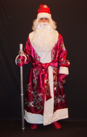  Комплект-костюм Діда Мороза «БЛИСКУЧИЙ БОРДОВИЙ-3». Код 107903 Костюм відшитий . . фото 8