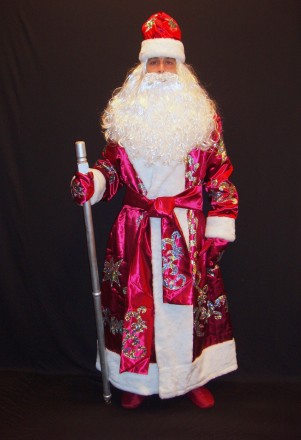  Комплект-костюм Діда Мороза «БЛИСКУЧИЙ БОРДОВИЙ-4». Код 107904 Костюм відшитий . . фото 7