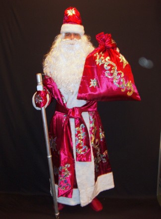  Комплект-костюм Діда Мороза «БЛИСКУЧИЙ БОРДОВИЙ-5». Код 107905 Костюм відшитий . . фото 7