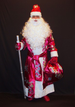  Комплект-костюм Діда Мороза «БЛИСКУЧИЙ БОРДОВИЙ-6». Код 107876 Костюм відшитий . . фото 6