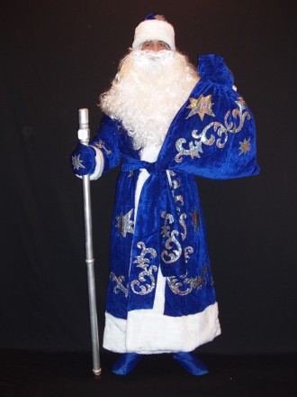  Комплект-костюм Деда Мороза «ВЕЛИЧЕСТВЕННЫЙ СИНИЙ-9». Код 107919 В наличииразме. . фото 4