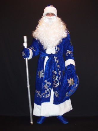  Комплект-костюм Діда Мороза «ВЕЛИЧНИЙ СИНІЙ-9». Код 107919 В наявності 1. 52-56. . фото 3