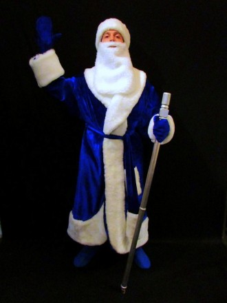  Комплект-костюм Деда Мороза «СИНИЙ ИНЕЙ-9». Код 107769 В наличииразмеры костюмо. . фото 5