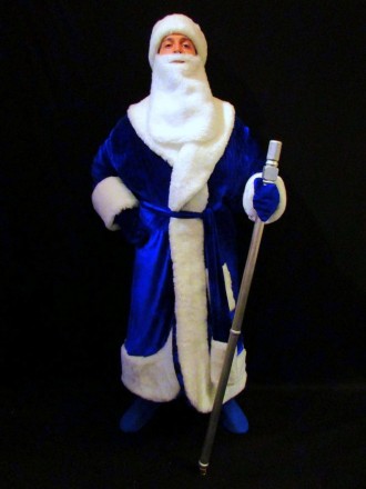  Комплект-костюм Деда Мороза «СИНИЙ ИНЕЙ-9». Код 107769 В наличииразмеры костюмо. . фото 2