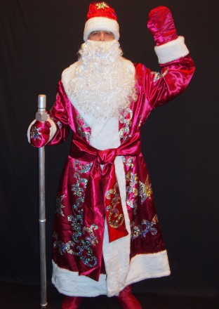  Комплект-костюм Діда Мороза «БЛИСКУЧИЙ БОРДОВИЙ-9». Код 107909 Костюм відшитий . . фото 8