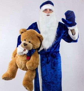  «ПЕРЕЛИВЧАТЫЙ СИНИЙ-2». Комплект-костюм Деда Мороза. Код 107952 Костюм отшит в . . фото 2