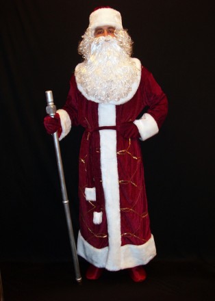  Комплект-костюм Деда Мороза «БАРХАТНЫЙ БОРДО-1». Код 107961 Комплект-костюм Дед. . фото 3