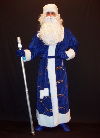  Комплект-костюм Деда Мороза «БАРХАТНЫЙ СИНИЙ-1». Код 107981 Комплект-костюм Дед. . фото 3