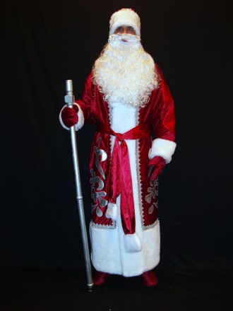  Комплект-костюм Деда Мороза «ЭЛИТНЫЙ БОРДО-2». Код 107742 Комплект-костюм Деда . . фото 2