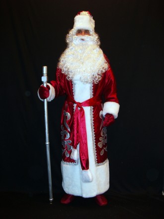  Комплект-костюм Деда Мороза «ЭЛИТНЫЙ БОРДО-3». Код 107743 Комплект-костюм Деда . . фото 2