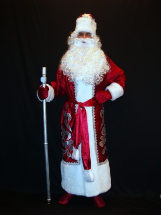  Комплект-костюм Деда Мороза «ЭЛИТНЫЙ БОРДО-3». Код 107743 Комплект-костюм Деда . . фото 6