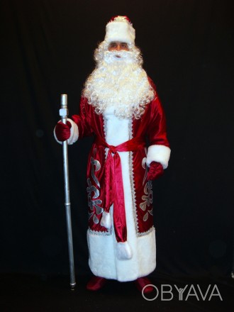  Комплект-костюм Деда Мороза «ЭЛИТНЫЙ БОРДО-3». Код 107743 Комплект-костюм Деда . . фото 1