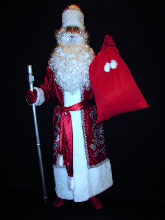  Комплект-костюм Деда Мороза «ЭЛИТНЫЙ БОРДО-5». Код 107745 Комплект-костюм Деда . . фото 2