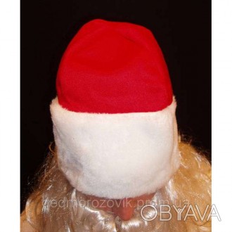  Шапка Деда Мороза «МАНЯЩАЯ» красная (ДМ-4). Код 12051 Шапка Деда Мороза «МАНЯЩА. . фото 1