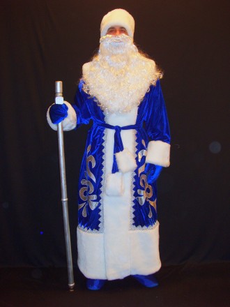  Комплект-костюм Діда Мороза «ЕЛІТНИЙ СИНІЙ-1». Код 107711 Комплект-костюм Діда . . фото 2