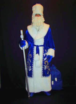  Комплект-костюм Деда Мороза «ЭЛИТНЫЙ СИНИЙ-7». Код 107717 Комплект-костюм Деда . . фото 2
