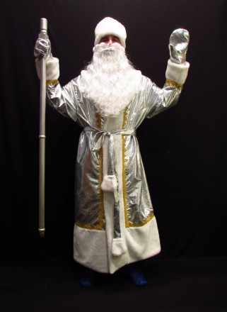  Комплект-костюм Деда Мороза «СЕРЕБРИСТО-КОЖАНЫЙ-1». Код 107721 Комплект-костюм . . фото 3