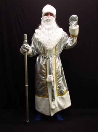  Комплект-костюм Деда Мороза «СЕРЕБРИСТО-КОЖАНЫЙ-1». Код 107721 Комплект-костюм . . фото 5