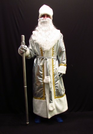  Комплект-костюм Деда Мороза «СЕРЕБРИСТО-КОЖАНЫЙ-2». Код 107722 Комплект-костюм . . фото 3