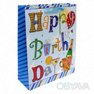  Пакет Happy Birthday Подарунковий пакет для упаковки сюрпризу на День народженн. . фото 1