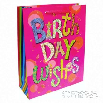  Пакет Happy Birthday Подарунковий пакет для упаковки сюрпризу на День народженн. . фото 1