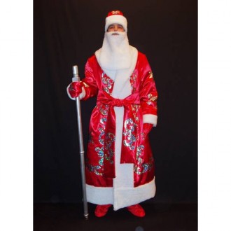  Комплект-костюм Деда Мороза «БЛЕСТЯЩИЙ КРАСНЫЙ-2». Код 107872 Костюмотшит в одн. . фото 5