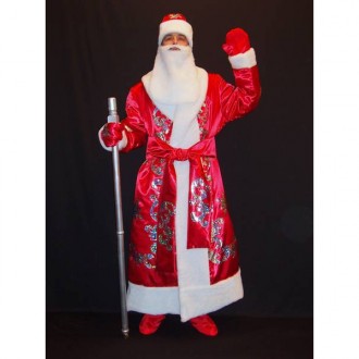  Комплект-костюм Деда Мороза «БЛЕСТЯЩИЙ КРАСНЫЙ-2». Код 107872 Костюмотшит в одн. . фото 2