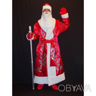  Комплект-костюм Деда Мороза «БЛЕСТЯЩИЙ КРАСНЫЙ-2». Код 107872 Костюмотшит в одн. . фото 1