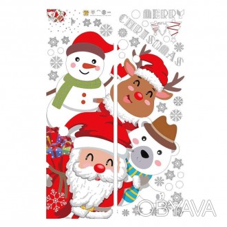  Інтер'єрна наклейка Санта-Клаус та друзі HM92045 60х90см NG1-0123 Розміри: 60х9. . фото 1