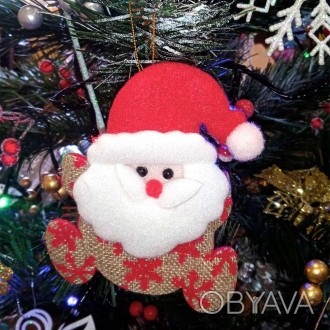  Новогоднее украшение подвеска Санта Клаус со снежинками NG1-0511 Размеры: издел. . фото 1