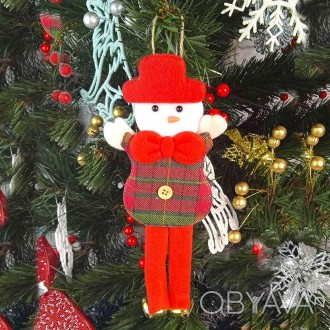  Новогоднее украшение подвеска Снеговик с колокольчиками NG1-0494 Размеры: издел. . фото 1