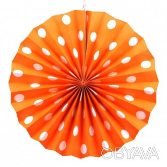  Круг веерный 30см (картон оранжевый 0011) VKU-6559 Размеры: диам. 30см
 Цвет: о. . фото 1