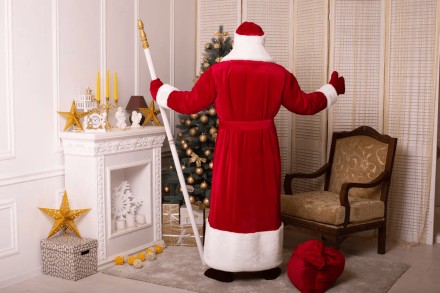  Новорічний костюм Діда Мороза червоний 48-56 р. Святкування Нового року неможли. . фото 6