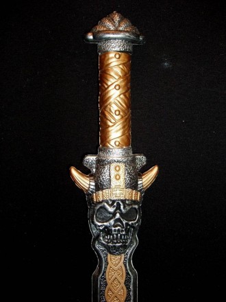  Меч, оружие пирата (рыцаря, воина, богатыря, викинга) большой, с черепом, длина. . фото 10