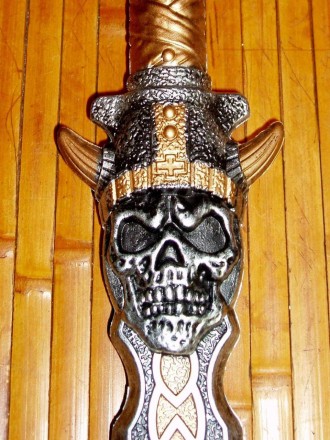  Меч, оружие пирата (рыцаря, воина, богатыря, викинга) большой, с черепом, длина. . фото 7