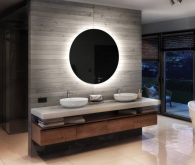 Диаметр 80 см
Круглое настенное зеркало с ЛЕД подсветкой для ванной отличное реш. . фото 5