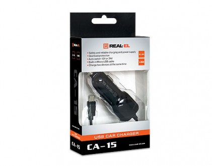Автомобильное зарядное устройство REAL-EL CA-15 USB предназначено для питания и . . фото 5