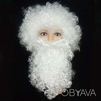  Парик деда Мороза с бородой NOG-0572 Размеры: длина парика 35см, длина бороды 1. . фото 1