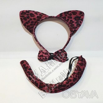  Набір Леопард рожевий (вушка, хвіст, краватка-метелик) 01283 
 . . фото 1