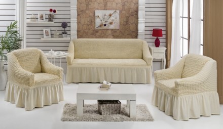 Чехол на диван и два кресла с юбкой Home Collection Evibu Турция
Чехлы использую. . фото 13