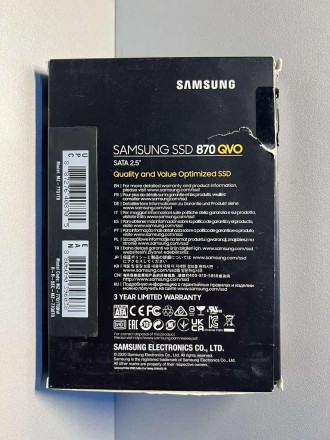 
Твердотельный SSD накопитель Samsung 870 QVO 1 ТБ SATA MZ-77Q1T0 НОВЫЙ!!! 
870 . . фото 3