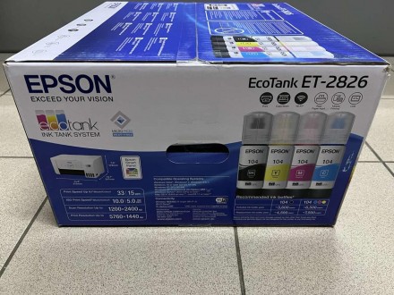 
Epson EcoTank ET-2826 струйный принтер НОВЫЙ!!!
Струйный принтер может печатать. . фото 5