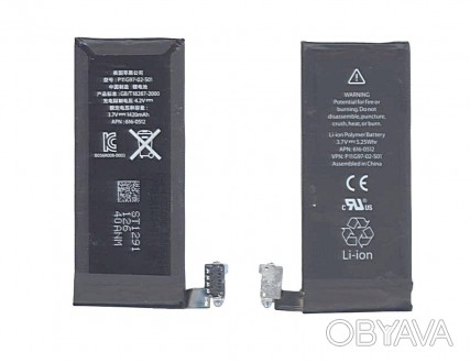 Акумулятор для смартфона Apple 616-0512 iPhone 4 Li-ion Polymer Battery 3.7V Bla. . фото 1