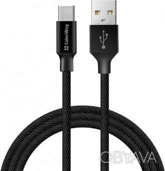 Кабель ColorWay USB-USB Type-C, 2м Black (CW-CBUC008-BK)