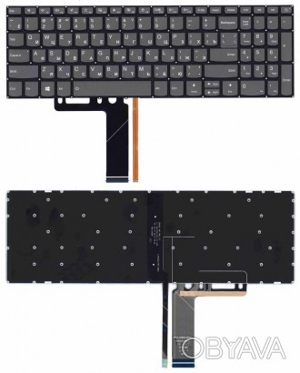 Клавіатура для ноутбука Lenovo IdeaPad 320-15ABR з підсвічуванням (Light), Black. . фото 1