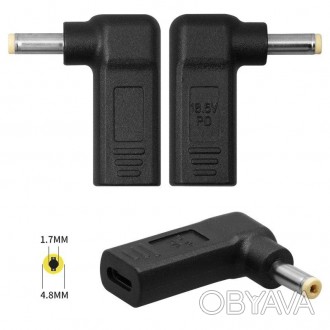 Адаптер для зарядки PD trigger для ноутбуків, 18,5 B, USB тип-C, d 4,8 мм, d 1,7