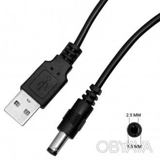 Кабель живлення для медіаконвертерів, USB тип-A, DC, 5В/1А, d 5,5 мм, d 2,5 мм