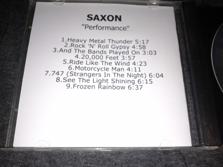 В продаже аудио диск SAXON «Performance»,  4 стр.буклет, диск без ца. . фото 4