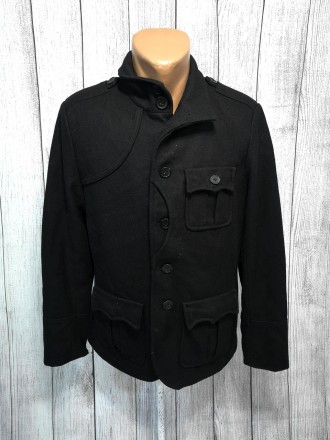 Пальто стильное H&M, шерсть, качественный, черный, Отл сост! (разм 50, L)
Размер. . фото 2
